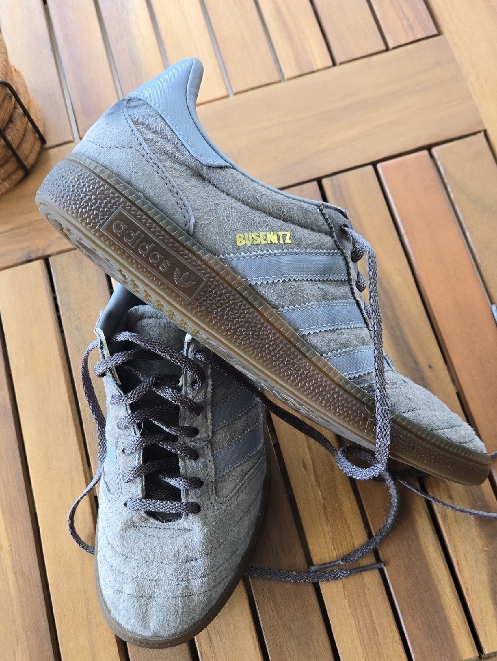 Adidas Busenitz Suede Sneakers in Gray and Brown Gum